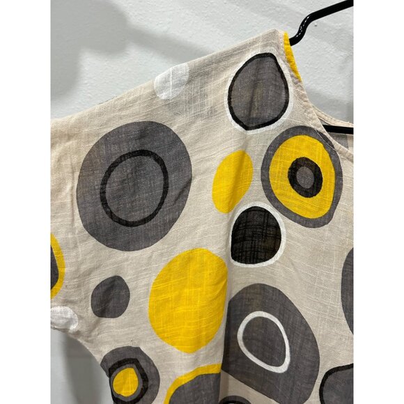 Retro 1988 Made In Italy 100% Cotton Circle Patterned Top - Picture 4 of 8